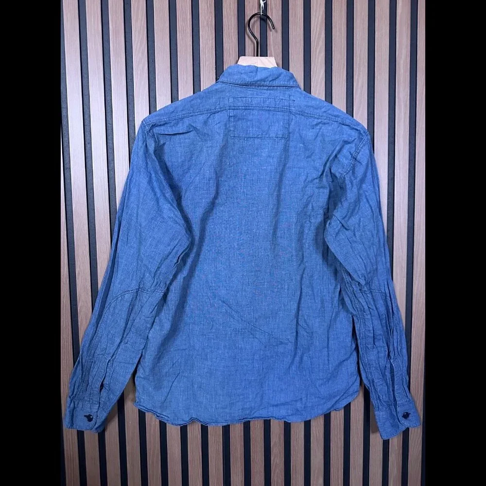 Vintage Mister Freedom Shirt Large Mens 645 Chambray Long Sleeve Button Pocket - Picture 2 of 9